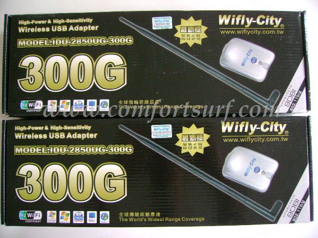 Wifly-City 300G 9dBi 1200mW 802.11b/g 54Mbps USB Wireless Adapter